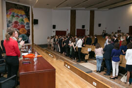 Momentos previos a la graduación de Alumnos de Másters de la Facultad de Ciencias Económicas y Empresariales de la Universidad de Málaga. Paraninfo. Mayo de 2017