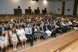 Alumnos en su graduación de los Másters de la Facultad de Ciencias Económicas y Empresariales de la Universidad de Málaga. Paraninfo. Mayo de 2017