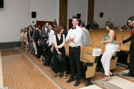 Alumnos en su graduación de los Másters de la Facultad de Ciencias Económicas y Empresariales de la Universidad de Málaga. Paraninfo. Mayo de 2017