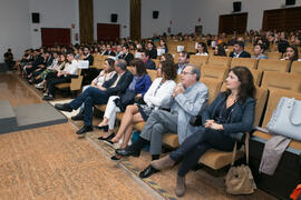 Profesores asistentes a la graduación de alumnos de Másters de la Facultad de Ciencias Económicas y Empresariales de la Universidad de Málaga. Paraninfo. Mayo de 2017