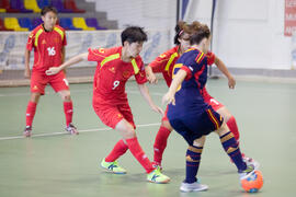 Partido España contra China. 14º Campeonato del Mundo Universitario de Fútbol Sala 2014 (FUTSAL). Antequera. Julio de 2014
