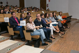Profesores asistentes a la graduación de Alumnos de Másters de la Facultad de Ciencias Económicas y Empresariales de la Universidad de Málaga. Paraninfo. Mayo de 2017