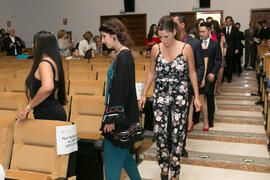 Momentos previos a la graduación de Alumnos de Másters de la Facultad de Ciencias Económicas y Empresariales de la Universidad de Málaga. Paraninfo. Mayo de 2017