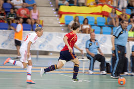 Partido España contra Rusia. 14º Campeonato del Mundo Universitario de Fútbol Sala 2014 (FUTSAL). Antequera. Julio de 2014