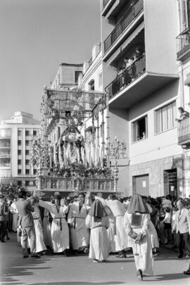 Semana Santa de Málaga. María Santísima del Amparo (Pollinica). Domingo de Ramos. Marzo de 1972. España.
