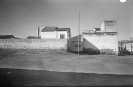 Calle Mármoles. Caserón y solar. Noviembre de 1954. Málaga, España.