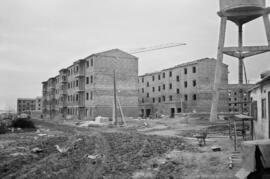 Construcción de edificios de viviendas en Portada Alta. Enero de 1963. Málaga, España