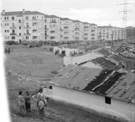 Viviendas. Arroyo del Cuarto. 1958-12. Inundaciones del 4 de diciembre de 1958. Málaga, España.