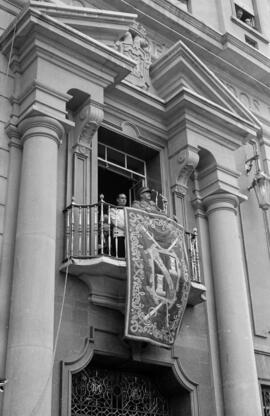 Visita oficial de Franco a Málaga. 27 y 28 de abril de 1961. Discurso desde la plaza de Queipo de...