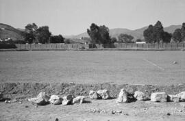 Construcción del estadio de fútbol La Rosaleda. Málaga. 1940.  Málaga, España