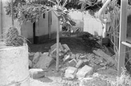 Destrozos en Villa Consuelo, de José Gómez Mercado, por las inundaciones del 29 de octubre de 1955.  Málaga. España.