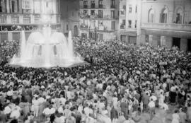 Plaza de la Constitución. Fuente de las Gitanillas. Inauguración el 11 de Julio de 1960. Málaga, ...