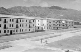 Construcción barriada en Ciudad Jardín. 1954, noviembre. Málaga. España.