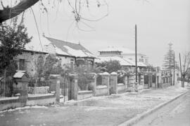 Málaga nevada. En el entorno del Hospital Carlos Haya. Febrero de 1954. España-14