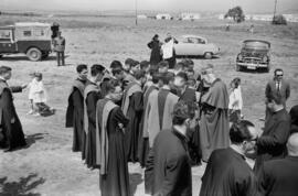 Acto de colocación de la primera piedra del Instituto Docente Santa María de la Victoria por el N...