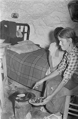 Vivienda cueva en El Palo. Octubre de 1954. Málaga, España.