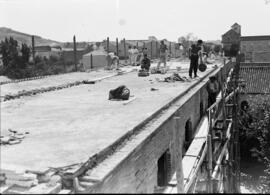 Obras en el colegio de Salesianos. Hacia 1939. Málaga, España.