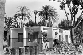 Plaza de la Marina. Demolición del quiosco La Marina. Septiembre de 1963. Málaga, España.