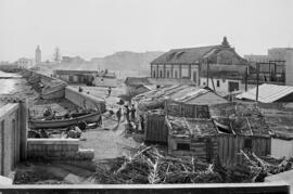 Barrio de la Malagueta. Viviendas de pescadores. Octubre de 1954. Málaga, España.