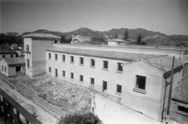 Obras. Vista desde la calle Marqués de Cádiz. Marzo de 1954. Málaga. España.