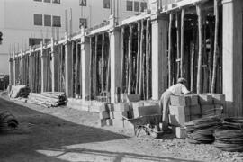 Construcción del Palacio de Justicia. 1954, noviembre. Málaga. España.