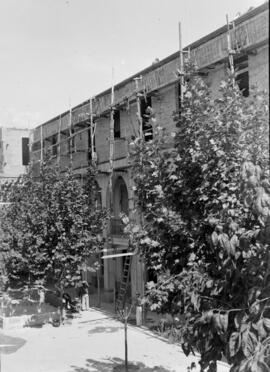 Obras en el colegio de Salesianos. Hacia 1939. Málaga, España.