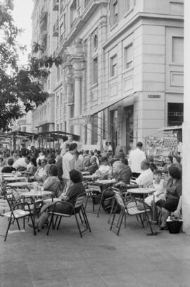 Cafetería Solymar. Plaza de la Marina. Agosto de 1963. Málaga, España.