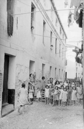 Vivienda corralón en el barrio de El Bulto. Octubre de 1954. Málaga, España.