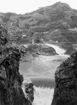 Desfiladero de los Gaitanes, Caminito del Rey y presa del embalse del Gaitanejo (Málaga, España)....