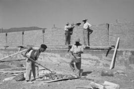 Construcción del estadio de fútbol La Rosaleda. Málaga. 1940.  Málaga, España