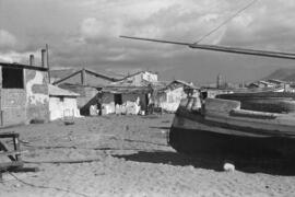 Viviendas de pescadores en El Bulto, playas de San Andrés. Málaga. España.