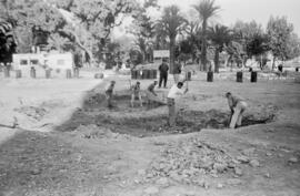 Plaza de la Marina. Obras de remodelación. Septiembre de 1963. Málaga, España.