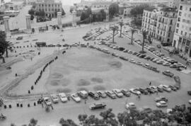 Plaza de la Marina. Obras de remodelación. Septiembre de 1963. Málaga, España.