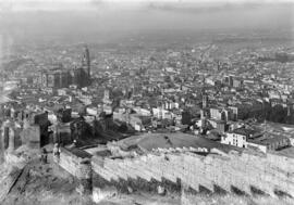 Vista parcial desde la coracha terrestre de la Alcazaba. Málaga (España)