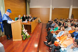 Antonio Luque en su investidura como Doctor "Honoris Causa" por la Facultad de Ciencias de la Universidad de Málaga. Edificio del Rectorado. Octubre de 2016