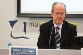 Antoni Giró Roca. Encuentro con rectores españoles en el X Pleno del Consejo Universitario Iberoamericano (CUIB). Rectorado. Marzo de 2012