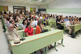 Asistentes a la graduación de alumnos del CIE-UMA el Día del Español. Centro Internacional de Español de la Universidad de Málaga. Junio de 2016