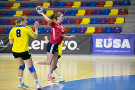 Partido Universidad de Oslo - Radboud University Nijmegen. Categoría femenina. Campeonato Europeo Universitario de Balonmano. Antequera. Julio de 2017