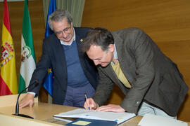 Toma de Posesión de Fernando Vidal Verdú como nuevo catedrático del Departamento de Electrónica de la Universidad de Málaga. Edificio del Rectorado. Febrero de 2018