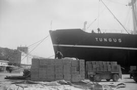 Puerto de Málaga. Buque de carga. Marzo de 1963