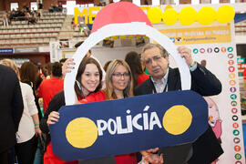Photocall en el estand de la Facultad de Medicina. Jornadas de Puertas Abiertas de la Universidad de Málaga. Complejo Polideportivo Universitario. Abril de 2016