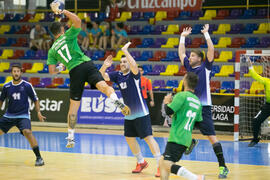 Partido Universidad de Málaga - Universidad de Rzeszow. Categoría masculina. Campeonato Europeo Universitario de Balonmano. Antequera. Julio de 2017