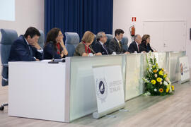 Mesa presidencial. Homenaje en recuerdo del profesor José María Troya. Salón de Actos de la Escuela Técnica Superior de Ingeniería Informática. Octubre de 2016