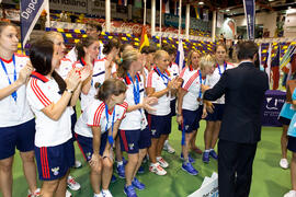 Medalla de bronce para Rusia. Acto de clausura y entrega de medallas. 14º Campeonato del Mundo Universitario de Fútbol Sala 2014 (FUTSAL). Antequera. Julio de 2014