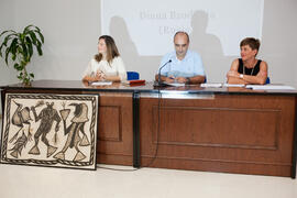 Purificación Zayas, Salvador Peláez y Mª Carmen Gordo. Graduación de los alumnos del CIE de la Universidad de Málaga. Centro Internacional de Español. Septiembre de 2014