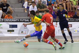 Partido Rusia contra Brasil. 14º Campeonato del Mundo Universitario de Fútbol Sala 2014 (FUTSAL). Antequera. Julio de 2014