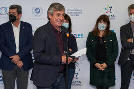 José Francisco Murillo presenta la Jornada de Puertas Abiertas de la Universidad de Málaga. Complejo Polideportivo Universitario. Marzo de 2022