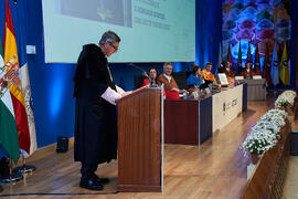 Discurso de Teodomiro López. Investidura de Bernardo Quintero como Doctor "Honoris Causa" por la Universidad de Málaga. Paraninfo. Marzo de 2025