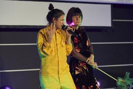 Alessandra García y Tecla Lumbreras presentan la gala de de inauguración de la 33ª edición de Fancine de la Universidad de Málaga. Cine Albéniz. Noviembre de 2023