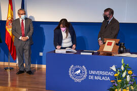 Toma de posesión de María del Mar López Guerrero como nueva profesora titular del Área de Química Analítica de la Universidad de Málaga. Paraninfo. Diciembre de 2021